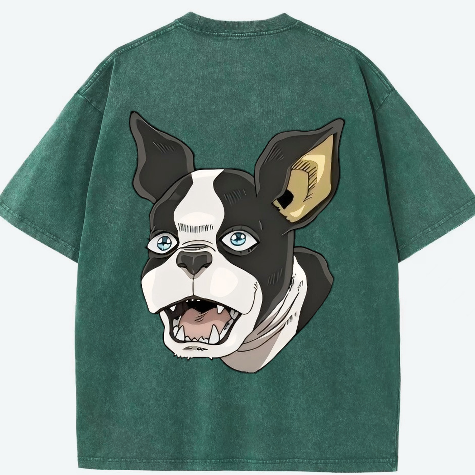 （画像用） ジョジョの奇妙な冒険 イギー JoJo's Bizarre Adventure Iggy 綿100% ヴィンテージ風 半袖Tシャツ（背面プリント）